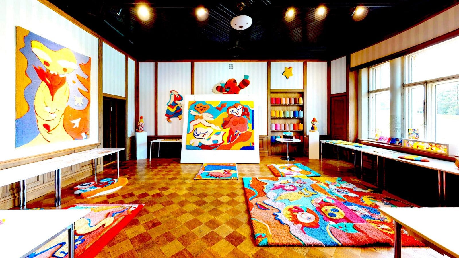 Bongan Linna sisältä ja ateljeetilat ja näyttelygalleria